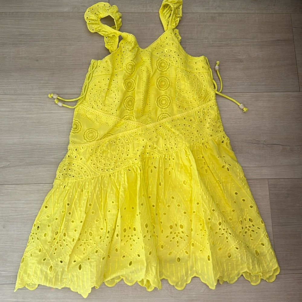 Zara Bright Yellow Eyelet Sundress for Kids